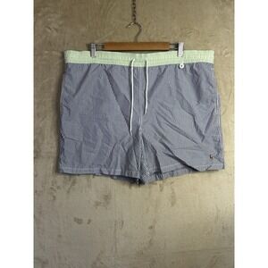 Ralph Lauren Polo Mens XL Swim Trunks Lined Stripes Blue Green‎ Elastic Waist